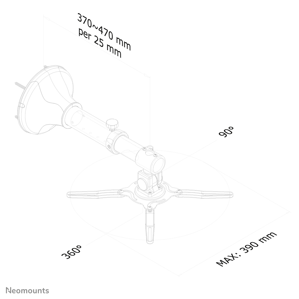Neomounts BEAMER-W050BLACK Beamer wall mount - d 37-47 cm - full motion